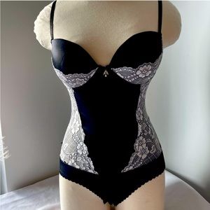 NWOT Shaping Lingerie Bodysuit with White Lace
